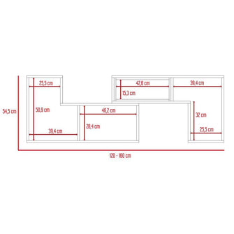 Combo Para Sala Amudomi, Incluye Mesa Para Tv Y Biblioteca Escalera.