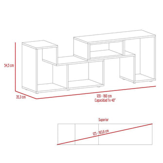 Combo Para Sala Amudomi, Incluye Mesa Para TV y Biblioteca Escalera