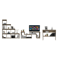 Combo Para Sala Ziva, Incluye Mesa Para TV, Biblioteca Escalera y Mesa Auxiliar