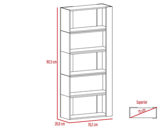 Combo Para Sala Brigdon, Incluye Mesa Para TV y Biblioteca Cubo