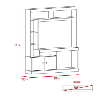 Combo Para Sala Leiah, Incluye Mesa Para TV, Vitrina y Mesa de Centro