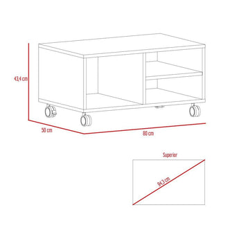 Combo Para Sala Allende, Incluye Mesa Para TV, Biblioteca, Mesa Auxiliar y Mesa de Centro