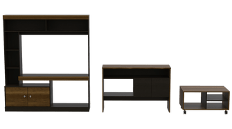 Combo Para Sala Goett, Incluye Mesa Para TV, Mesa Auxiliar y Mesa de Centro