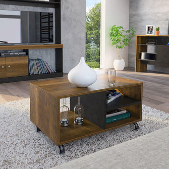 Combo Para Sala Magenta, Incluye Vitrina, Mesa Auxiliar y Mesa de Centro