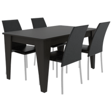 Comedor Ursa, Wengue, Incluye Cuatro Sillas Negras