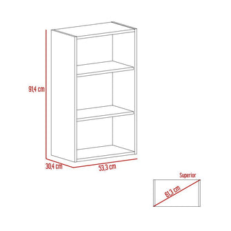 Complemento Gabinete Superior Dibala, Blanco Perla, cuenta con 3 entrepaños