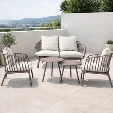 Sala de Exterior Sorrento, Color Taupe, con Cojines Beige, 4 Piezas