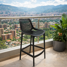Silla para Bar Miame, Color Negro, con Reposa Pies Doble Proposito