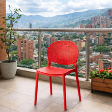 Set de 4 Sillas Florida, Color Rojo, con Espaldar y Diseño Moderno
