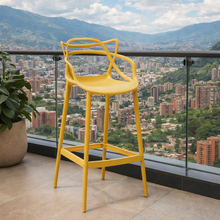 Silla para Bar Palermo, Mostaza, con Reposa Pies Doble Propósito