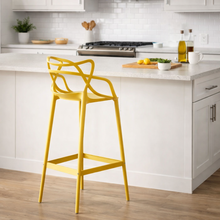 Silla para Bar Palermo, Mostaza, con Reposa Pies Doble Propósito