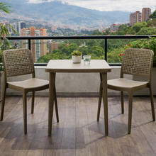 Silla Bronx , Taupe, con Espaldar en Cuadrados y Diseño Minimalista