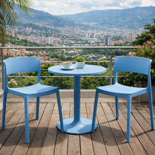 Silla Mónaco, Color Azul Oceano, con Espaldar y Diseño Moderno