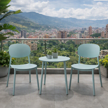 Silla Milán, Color Azul Claro, con Espaldar y Diseño Moderno