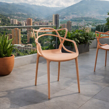 Silla Palermo, Color Mandarina, con Espaldar y Diseño Moderno