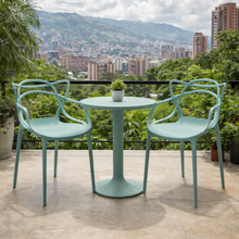 Silla Palermo, Color Azul Claro, con Espaldar y Diseño Moderno