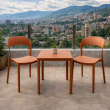 Silla Patrick, Color Terracota, con Espaldar y Diseño Moderno
