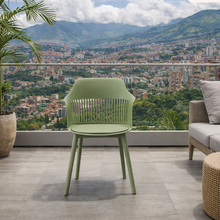 Silla con Cojín Max, Color Verde, con Espaldar en Rejilla
