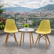 Silla Aira, Color Amarillo, con Espaldar y Patas en Madera