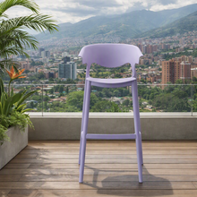 Silla para Bar Elena, Color Lila, Diseño Moderno