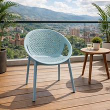 Silla Selva con Brazos, Color Azul Claro, con Espaldar
