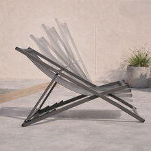 Silla Plegable Reclinable Kenya, Gris Oscuro, con Tres Posiciones