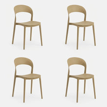Set de 4 Sillas Patrick, Color Khaki, con Espaldar y Diseño Moderno