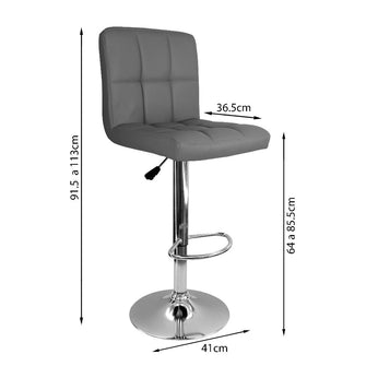 kit por 3 Silla Acolchada Tipo Bar - Gris