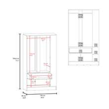 Closet Dakota, Wengue, con tres puertas abatibles y un cajon ZF
