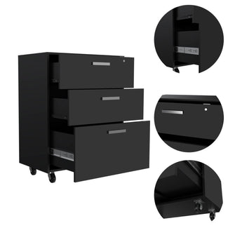 Archivador Multiusos Martin, Wengue, con cerradura y llave para puerta