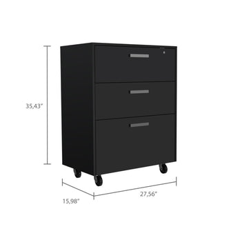Archivador Multiusos Martin, Wengue, con cerradura y llave para puerta
