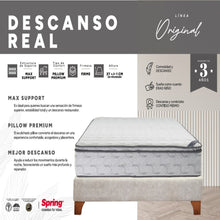 Colchón Spring Descanso Real Sencillo 100X190 cm + Set Almohada Siliconada