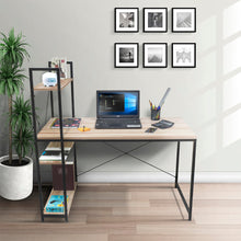 Escritorio con Repisas Laterales, Café claro y Negro