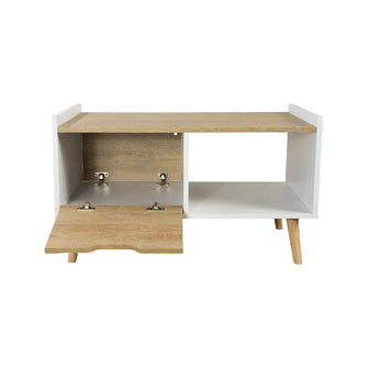 Mesa De Centro Con Puerta Dreams 40x80x45cm Bco-Vienes