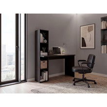 Escritorio Biblioteca Aston, Wengue, con Espacio para Guardar Objetos ZF