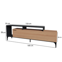 Mesa TV hasta 65" Live (58X180X30cm) Fresno-Negro