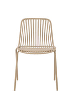 Set de 4 Sillas Barcelona, Color Beige, con Espaldar en Líneas Diseño Moderno