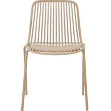 Silla Barcelona, Color Beige, Con espaldar en lineas diseño moderno