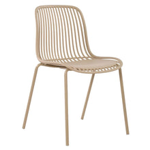 Silla Barcelona, Color Beige, Con espaldar en lineas diseño moderno