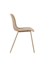 Silla Barcelona, Color Beige, Con espaldar en lineas diseño moderno X4