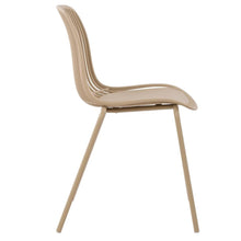 Silla Barcelona, Color Beige, Con espaldar en lineas diseño moderno