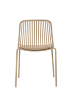 Set de 4 Sillas Barcelona, Color Beige, con Espaldar en Líneas Diseño Moderno
