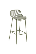 Butaco para Barra Tulum, Color Verde Olivo, Diseño Moderno X4