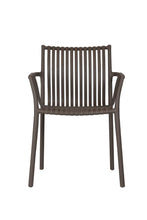 Silla Madrid con Brazos, Color Taupe, Con espaldar y diseño Moderno X4