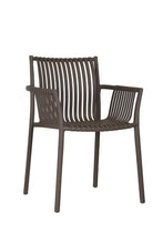 Silla Madrid con Brazos, Color Taupe, Con espaldar y diseño Moderno X4