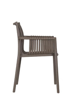 Silla Madrid con Brazos, Color Taupe, Con espaldar y diseño Moderno X4