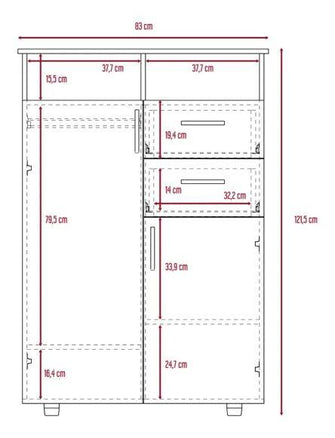 Closet Pequeño Atriz, Caoba, con Dos Puertas y Dos Cajones