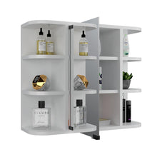 Gabinete de Baño Delio, Blanco, con Una Puerta de Espejo Abatibley Seis Entrepaños    ZF