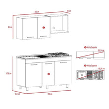 Cocina Integral Deneb, Blanco y Wengue, Incluye Mesón Izquierdo