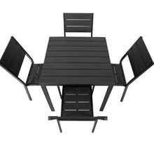 Comedor de Exterior Nepal, Negro, Incluye Cuatro Sillas